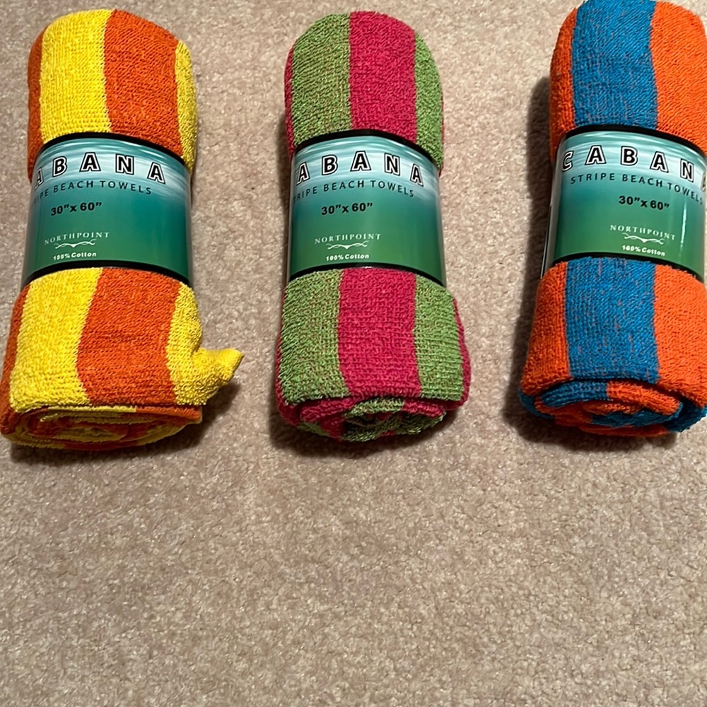 New 3 Stripe Beach Towels